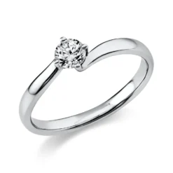 Solitär Ring Damenring aus 950 Platin mit Diamant Brillant 0,25 Ct 4er-Krappe