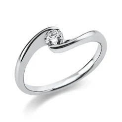 Solitär Ring Damenring aus 950 Platin mit Diamant Brillant 0,20 Ct. B: 2,2mm