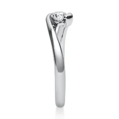 Solitär Ring Damenring aus 950 Platin mit Diamant Brillant 0,20 Ct. B: 2,2mm