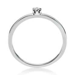 Solitär Ring Damenring aus 950 Platin mit Diamant Brillant 0,05 Ct 6er-Krappe