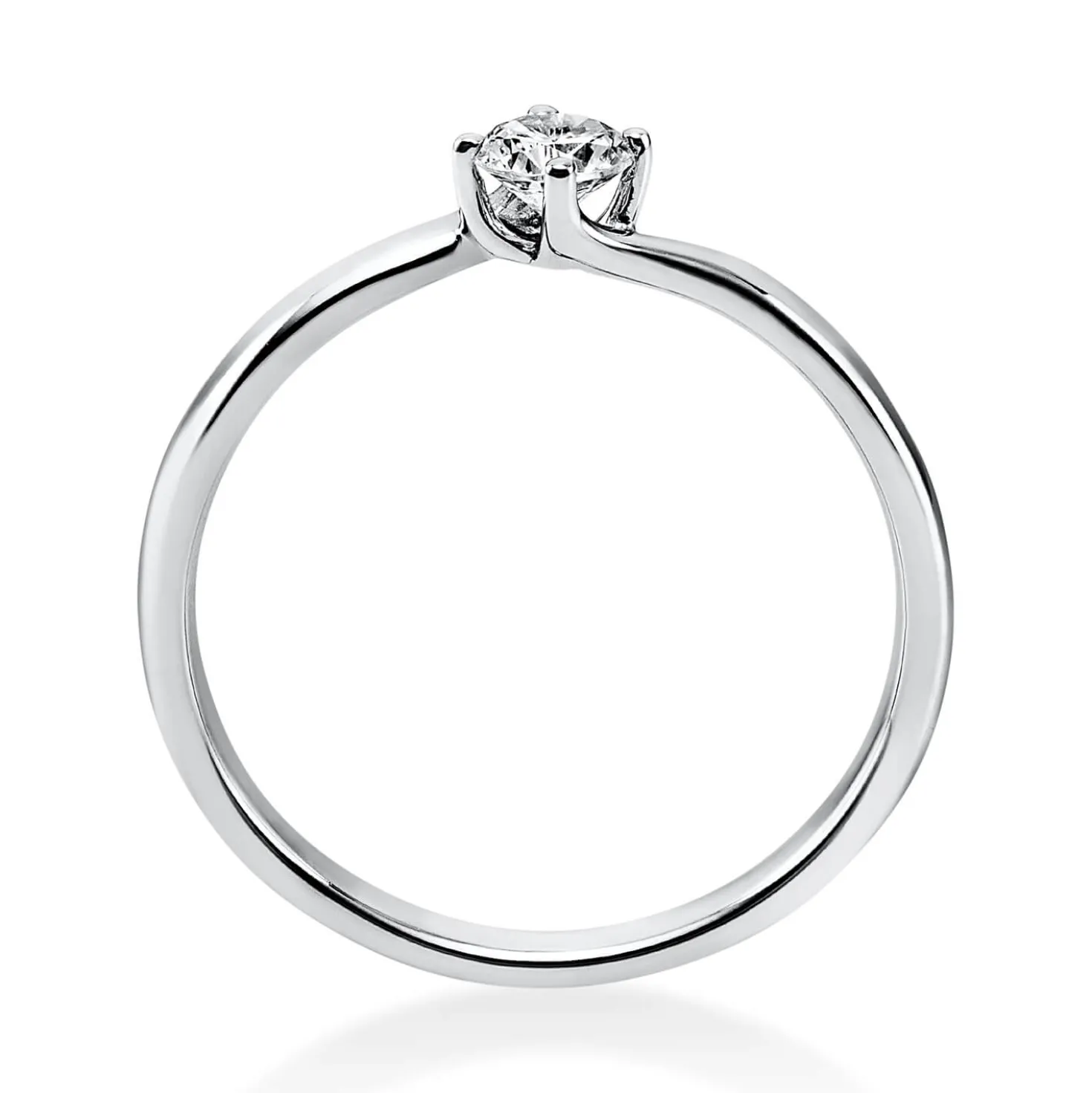Solitär Ring Damenring aus 950 Platin mit Diamant Brillant 0,20 Ct. 4er-Krappe