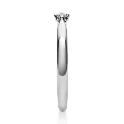 Solitär Ring Damenring aus 950 Platin mit Diamant Brillant 0,05 Ct 4er-Krappe