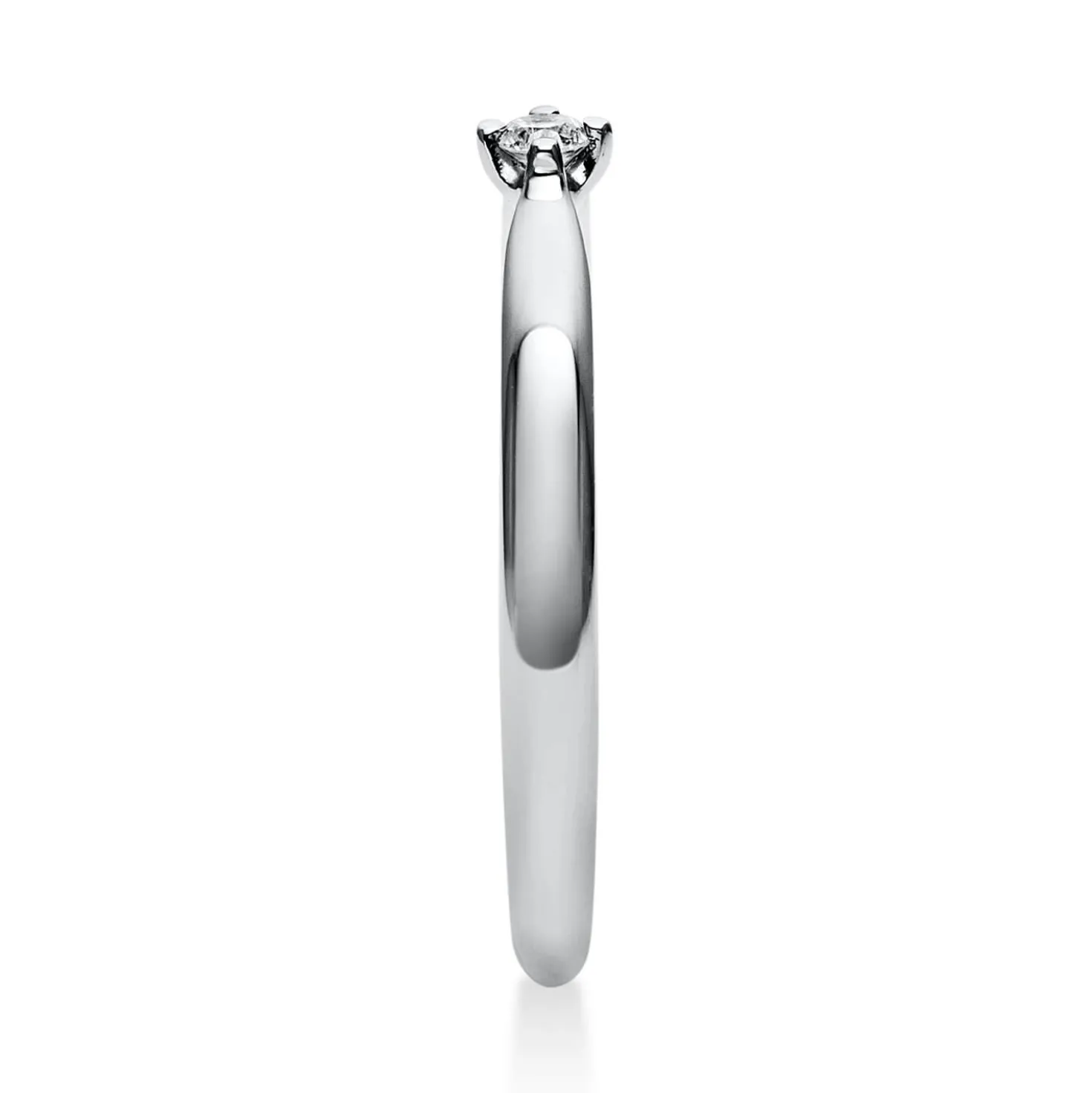 Solitär Ring Damenring aus 950 Platin mit Diamant Brillant 0,05 Ct 4er-Krappe