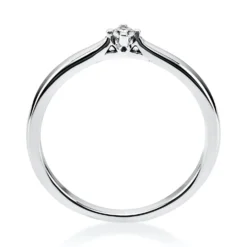 Solitär Ring Damenring aus 950 Platin mit Diamant Brillant 0,05 Ct 4er-Krappe