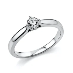 Solitär Ring Damenring aus 950 Platin mit Diamant Brillant 0,25 Ct 4er-Krappe