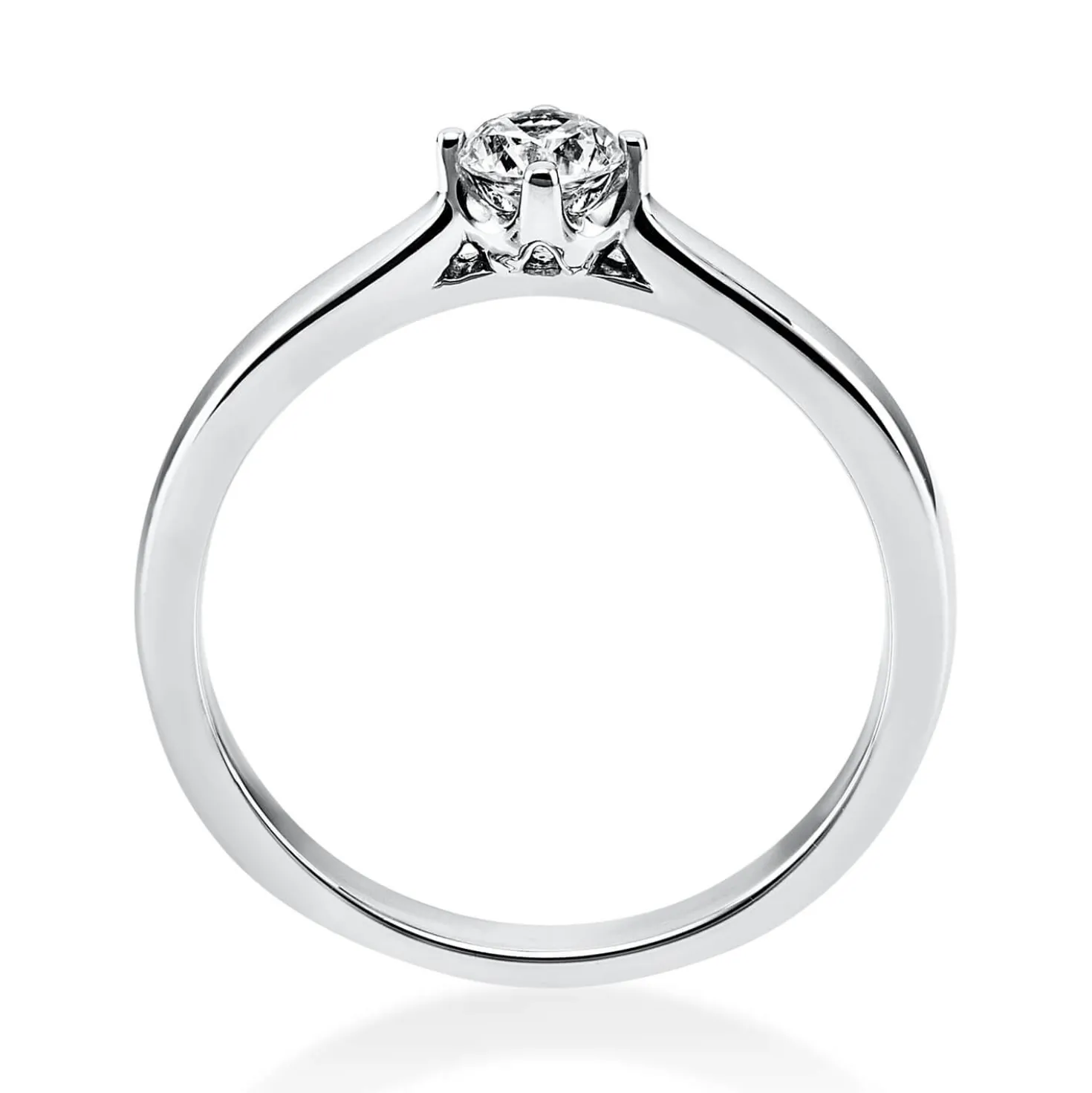 Solitär Ring Damenring aus 950 Platin mit Diamant Brillant 0,25 Ct 4er-Krappe