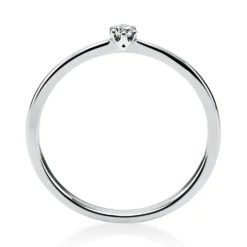 Solitär Ring Damenring aus 950 Platin mit Diamant Brillant 0,05 Ct 6er-Krappe