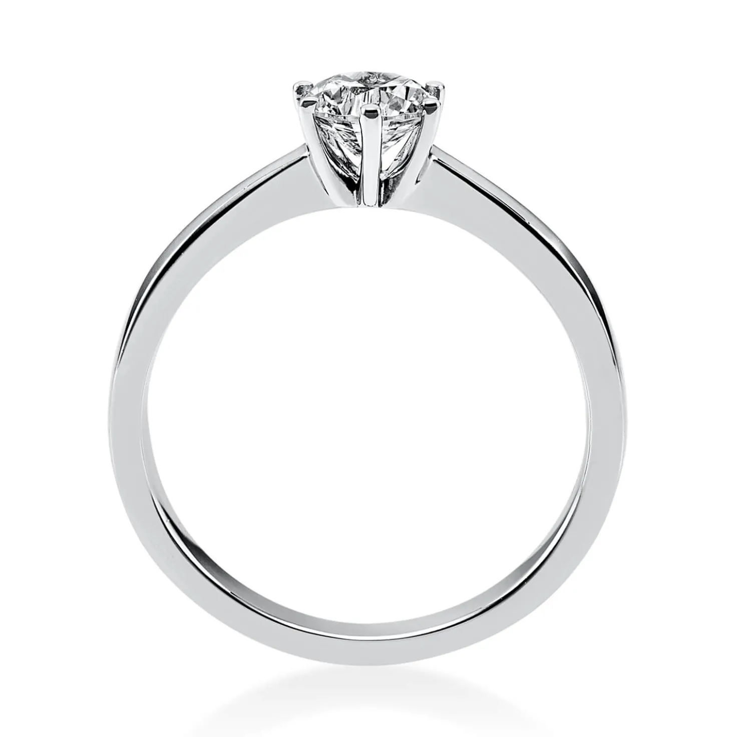 Solitär Ring Damenring aus 950 Platin mit Diamant Brillant 0,50 Ct. 6er-Krappe