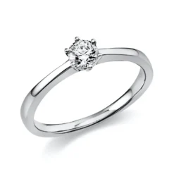Solitär Ring Damenring aus 950 Platin mit Diamant Brillant 0,30 Ct. 6er-Krappe
