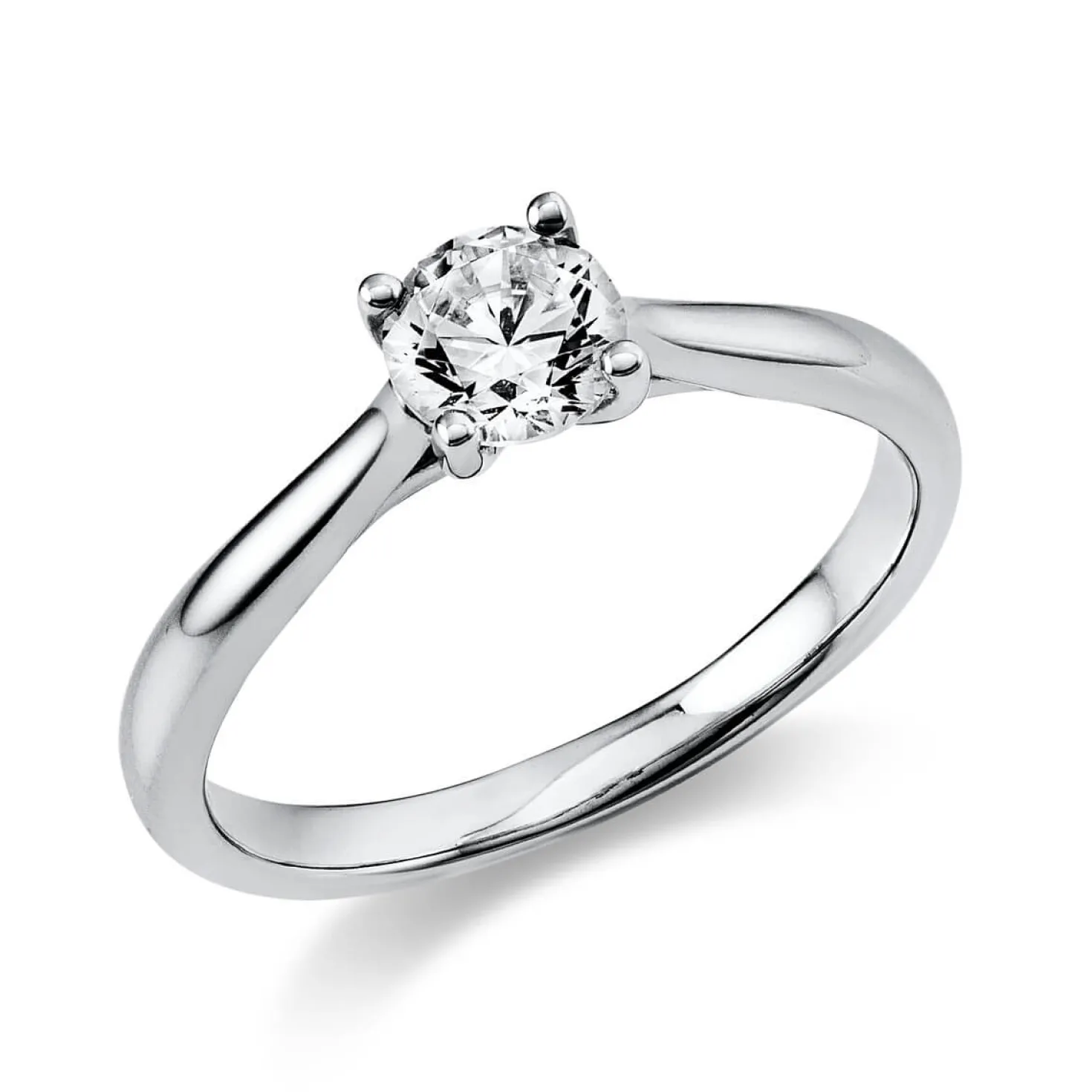 Solitär Ring Damenring aus 950 Platin mit Diamant Brillant 0,50 Ct.