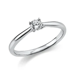Solitär Ring Damenring aus 950 Platin mit Diamant Brillant 0,20 Ct. 4er-Krappe