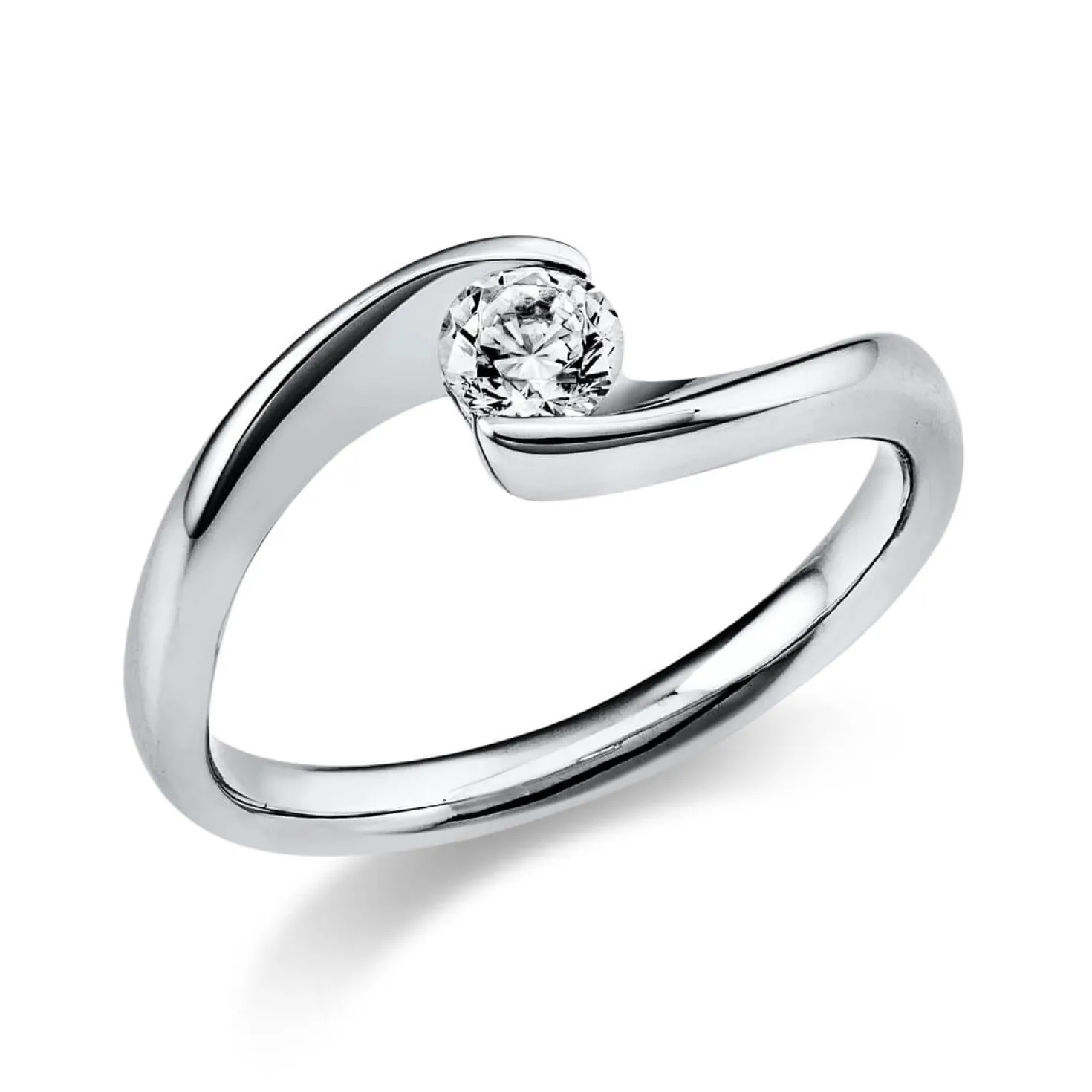 Solitär Ring Damenring aus 950 Platin mit Diamant Brillant 0,25 Ct.