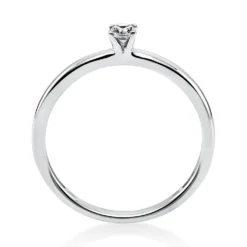 Solitär Ring Damenring aus 950 Platin mit Diamant Brillant 0,10 Ct. 4er-Krappe