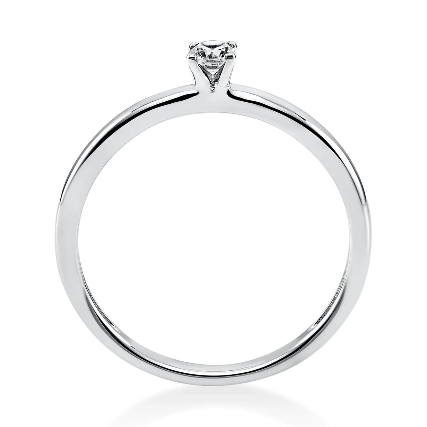 Solitär Ring Damenring aus 950 Platin mit Diamant Brillant 0,10 Ct. 4er-Krappe