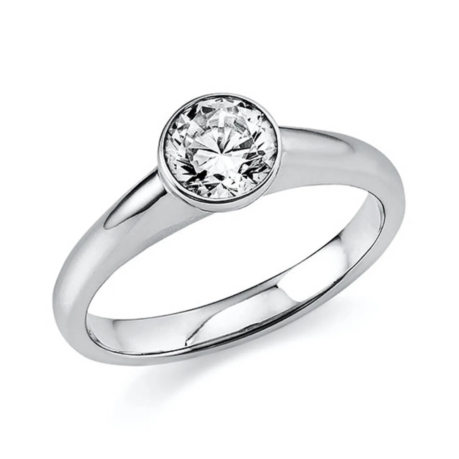 Solitär Ring Damenring aus 950 Platin mit Diamant Brillant 0,70 Ct. Zarge