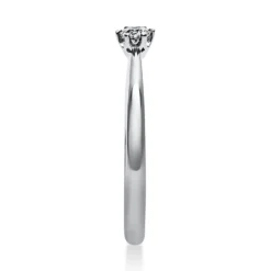 Solitär Ring Damenring aus 950 Platin mit Diamant Brillant 0,10 Ct. 6er-Krappe