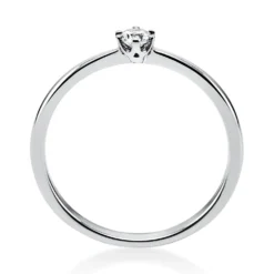 Solitär Ring Damenring aus 950 Platin mit Diamant Brillant 0,10 Ct. 6er-Krappe