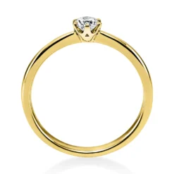 Solitär Ring Damenring 750 Gold Gelbgold Diamant Brillant 0,20 Ct. 6er-Krappe