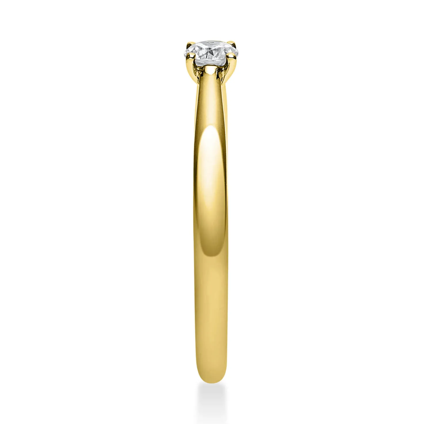 Solitär Ring Damenring 585 Gold Gelbgold mit Diamant Brillant 0,15 Ct 4er-Krappe