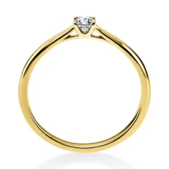 Solitär Ring Damenring 750 Gold Gelbgold mit Diamant Brillant 0,15 Ct 4er-Krappe