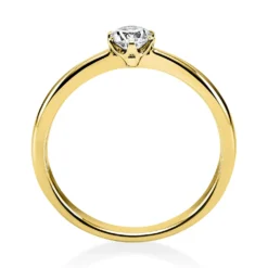Solitär Ring Damenring 585 Gold Gelbgold mit Diamant Brillant 0,25 Ct 6er-Krappe