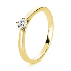 Solitär Ring Damenring 585 Gold Gelbgold Diamant Brillant 0,20 Ct. 4er-Krappe