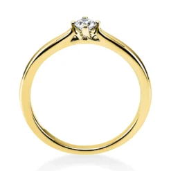 Solitär Ring Damenring 750 Gold Gelbgold mit Diamant Brillant 0,15 Ct 4er-Krappe