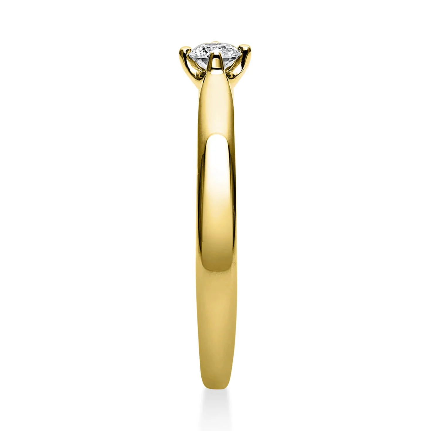 Solitär Ring Damenring 585 Gold Gelbgold mit Diamant Brillant 0,15 Ct 4er-Krappe
