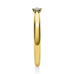 Solitär Ring Damenring 750 Gold Gelbgold mit Diamant Brillant 0,05 Ct 4er-Krappe