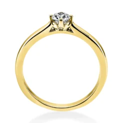 Solitär Ring Damenring 750 Gold Gelbgold mit Diamant Brillant 0,25 Ct 4er-Krappe