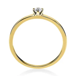 Solitär Ring Damenring 750 Gold Gelbgold Diamant Brillant 0,10 Ct. 6er-Krappe