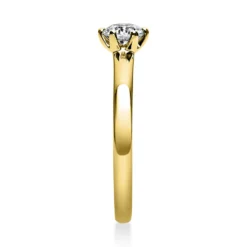 Solitär Ring Damenring 750 Gold Gelbgold Diamant Brillant 0,40 Ct. 6er-Krappe
