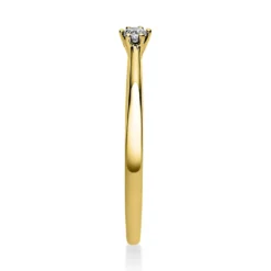 Solitär Ring Damenring 750 Gold Gelbgold mit Diamant Brillant 0,05 Ct 6er-Krappe