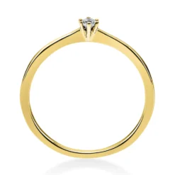 Solitär Ring Damenring 750 Gold Gelbgold mit Diamant Brillant 0,05 Ct 6er-Krappe
