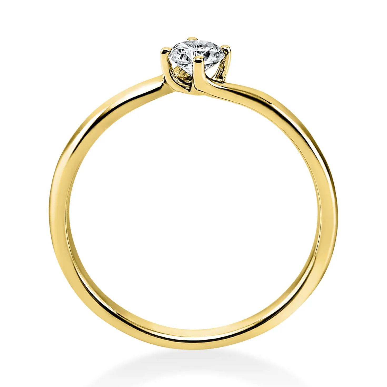 Solitär Ring Damenring 585 Gold Gelbgold Diamant Brillant 0,20 Ct. 4er-Krappe