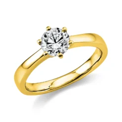 Solitär Ring Damenring 750 Gold Gelbgold Diamant Brillant 0,70 Ct. 6er-Krappe