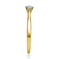 Solitär Ring Damenring 750 Gold Gelbgold Diamant Brillant 0,10 Ct. 6er-Krappe
