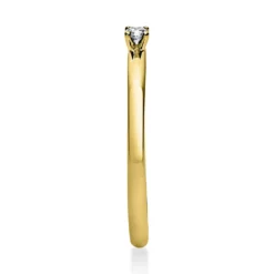 Solitär Ring Damenring 585 Gold Gelbgold mit Diamant Brillant 0,05 Ct 4er-Krappe