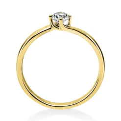 Solitär Ring Damenring 750 Gold Gelbgold mit Diamant Brillant 0,25 Ct 4er-Krappe