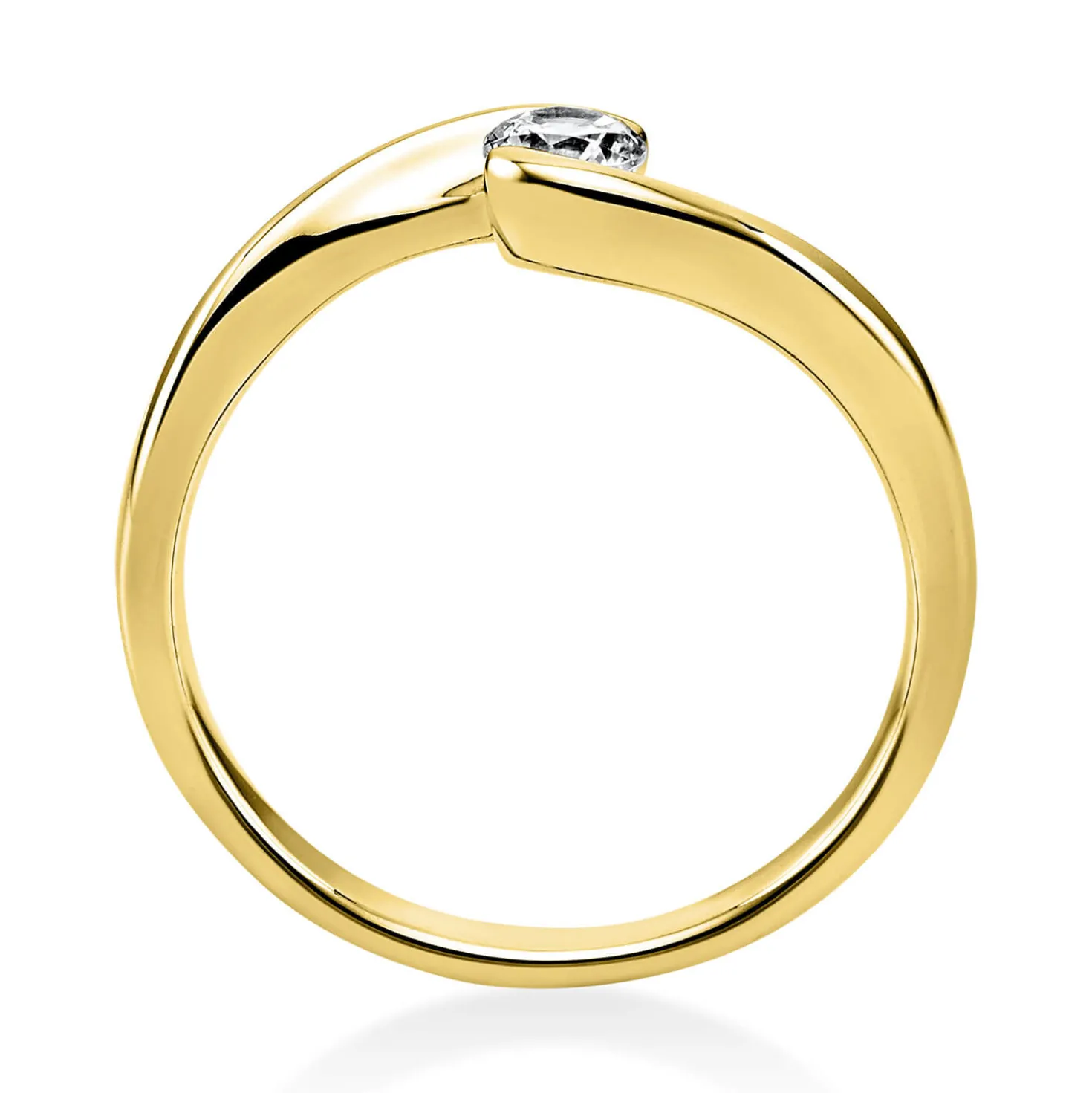 Solitär Ring Damenring 585 Gold Gelbgold Diamant Brillant 0,20 Ct. B: 2,2mm