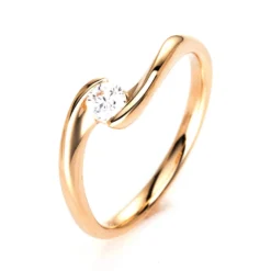 Solitär Ring Damenring 585 Gold Gelbgold Diamant Brillant 0,20 Ct. B: 2,2mm