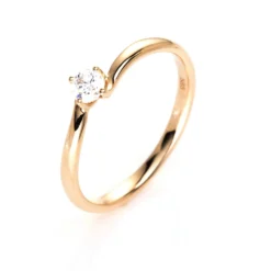 Solitär Ring Damenring 750 Gold Gelbgold Diamant Brillant 0,20 Ct. 4er-Krappe