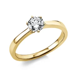 Solitär Ring Damenring 750 Gold Gelbgold Diamant Brillant 0,50 Ct. 6er-Krappe