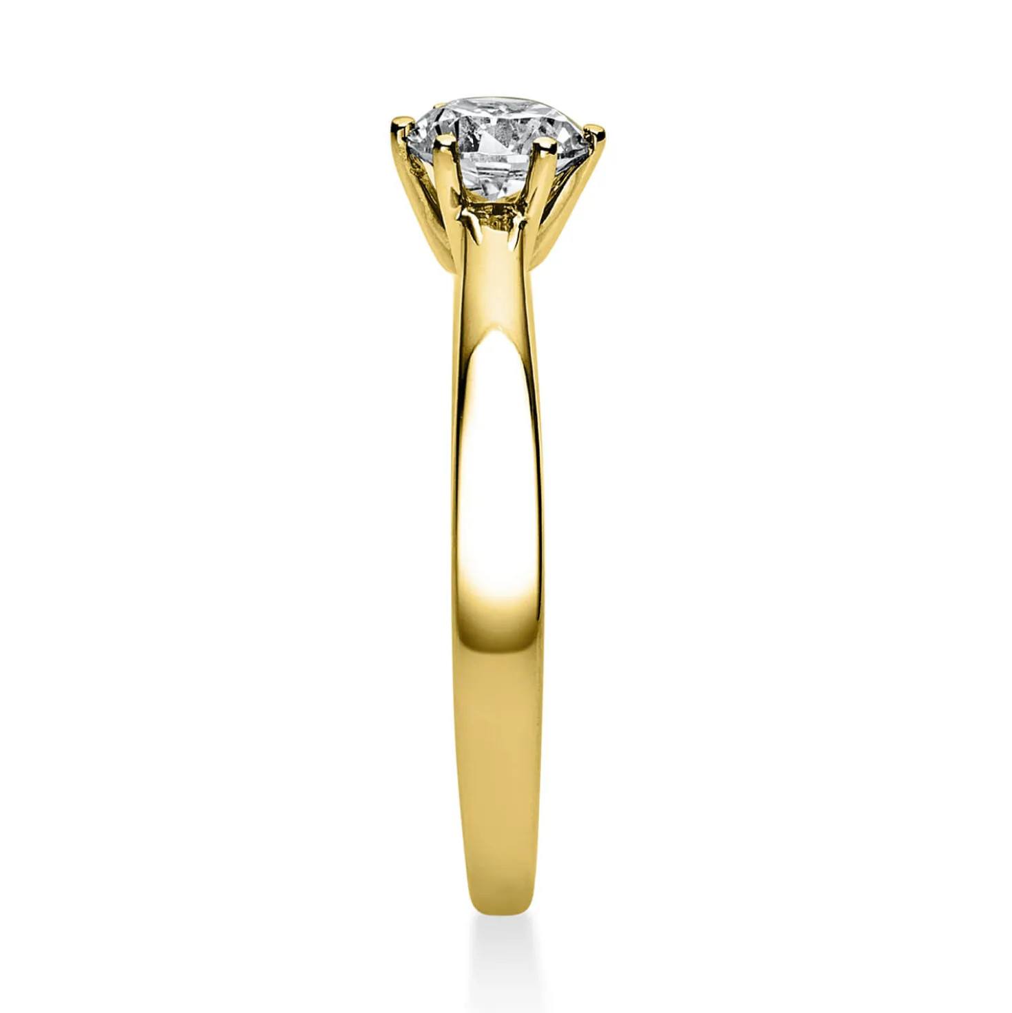 Solitär Ring Damenring 750 Gold Gelbgold Diamant Brillant 0,50 Ct. 6er-Krappe