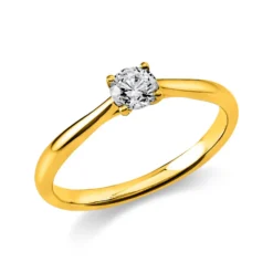 Solitär Ring Damenring 750 Gold Gelbgold Diamant Brillant 0,30 Ct. 4er-Krappe