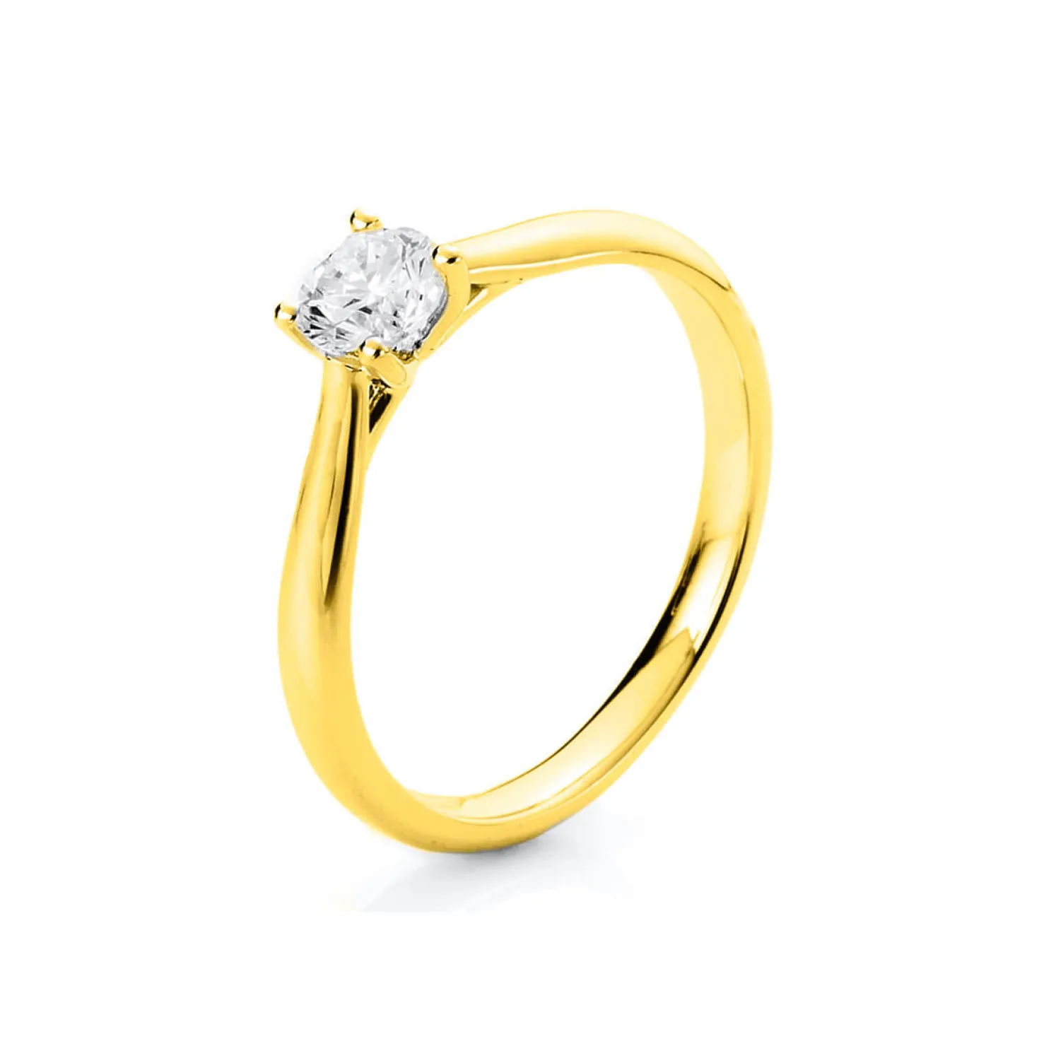 Solitär Ring Damenring 585 Gold Gelbgold Diamant Brillant 0,30 Ct. 4er-Krappe
