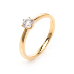 Solitär Ring Damenring 750 Gold Gelbgold Diamant Brillant 0,40 Ct. 6er-Krappe