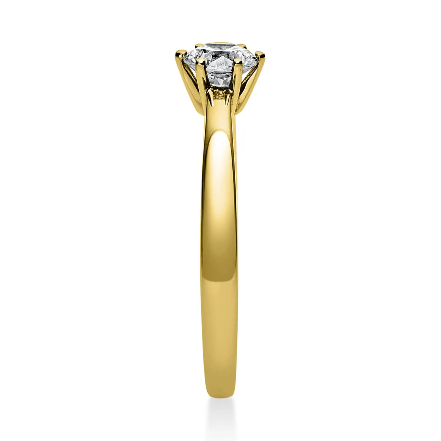 Solitär Ring Damenring 750 Gold Gelbgold Diamant Brillant 0,40 Ct. 6er-Krappe