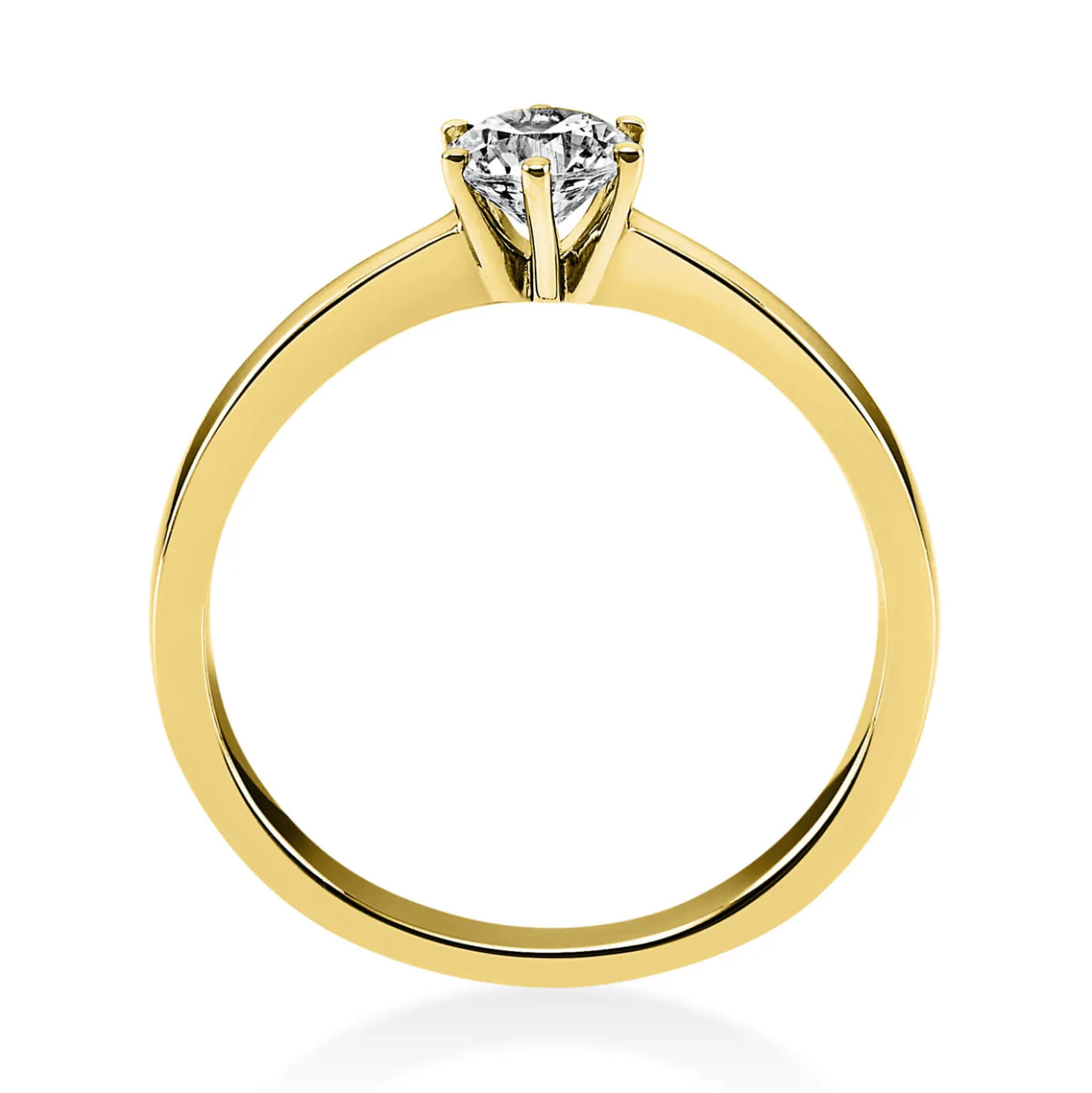 Solitär Ring Damenring 750 Gold Gelbgold Diamant Brillant 0,40 Ct. 6er-Krappe