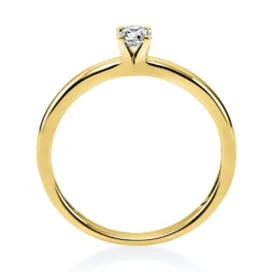 Solitär Ring Damenring 585 Gold Gelbgold mit Diamant Brillant 0,15 Ct 4er-Krappe